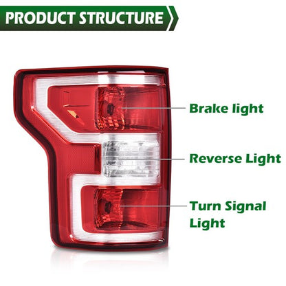 Solid Spare Fit For Ford F-150 Pickup 2018 2019 2020 Brake Tail Light Rear Lamp Left+Right