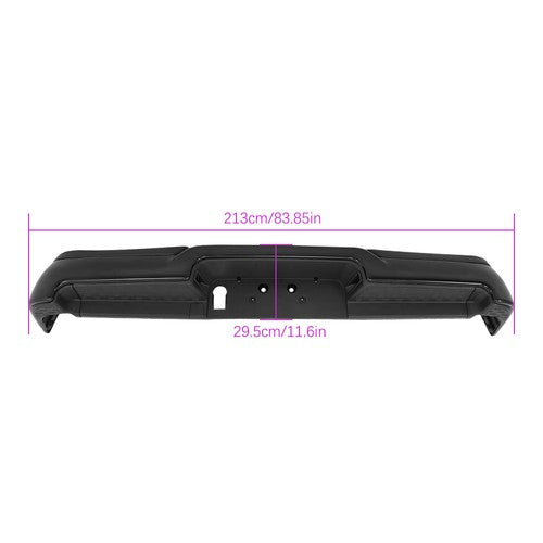 Solid Spare Black Metal Rear Bumper w/o Air Vent&Radar Hole Compatible For Ram 1500 2019-23