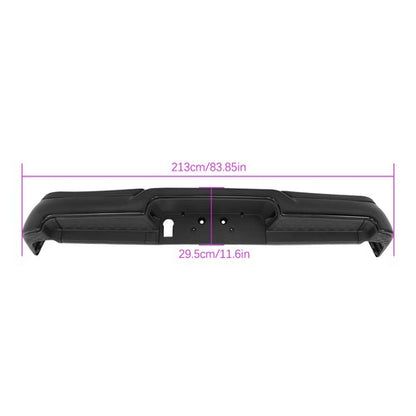 Solid Spare Black Metal Rear Bumper w/o Air Vent&Radar Hole Compatible For Ram 1500 2019-23