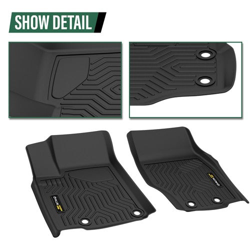 Solid Spare TPE Floor Mats Fit For 22-25 Jeep Grand Cherokee All Weather Protection Liners