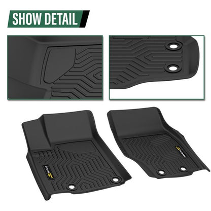 Solid Spare TPE Floor Mats Fit For 22-25 Jeep Grand Cherokee All Weather Protection Liners