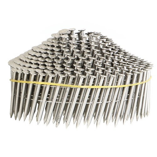 Solid Spare 15 Degree Wire Coil 1-1/2” ×.09” Ring Shank Stainless Steel Siding Nails 1200Pcs