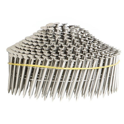 Solid Spare 15 Degree Wire Coil 1-1/2” ×.09” Ring Shank Stainless Steel Siding Nails 1200Pcs