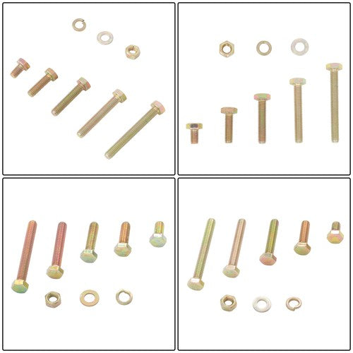 Solid Spare M4 M6 M5 1600PCS Grade 8.8 Bolts and Nuts Flat & Lock Washers Assortment Kit