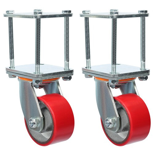 Solid Spare Hitch Mount Skid Wheel for RV Trailer 5th Wheel 2.5" or 3" Receivers Zinc-Plated