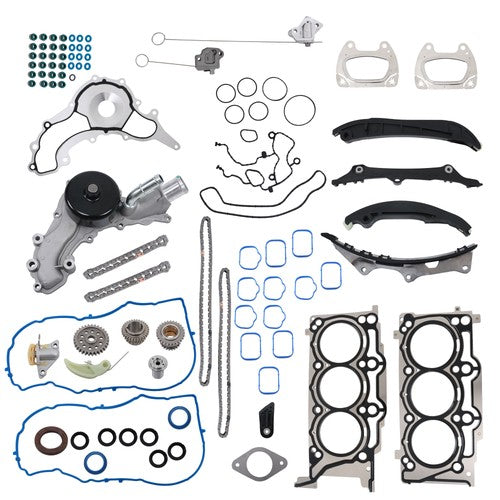 Solid Spare Head Gasket Set Timing Chain Kit Water Pump Fit For 11-14 chrysler 200/300 3.6L