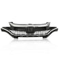 Solid Spare Fit For 2018-2020 Honda Fit Front Bumper Upper Honeycomb Grille w/ Chrome Trim