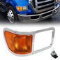 Solid Spare Passenger Side Headlight Bezel Signal Corner W/Bulb For 2000-2015 Ford F650 F750