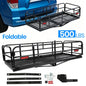 Solid Spare Folding Trailer Hitch Cargo Carrier Basket Luggage Rack w/ 2" Receiver 500 LBS