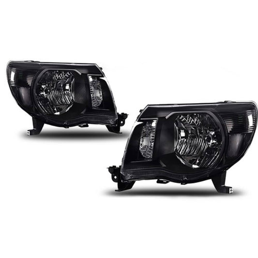 Solid Spare Black Headlights Fit For 05-11 Toyota Tacoma Signal Lamps Left+Right Pair