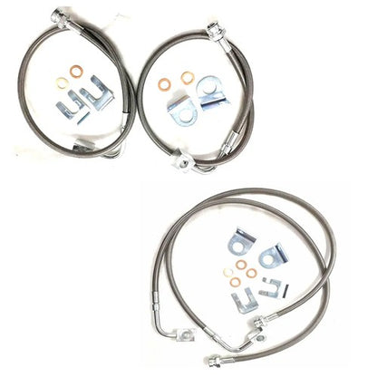 89716 2-6" Lift Front+Rear Extended SS Brake Line Kit For Jeep Wrangler JK 07-18