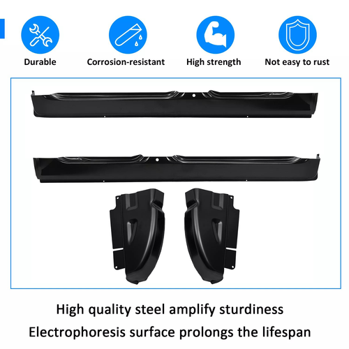 For 02-08 Dodge Ram Pickup Quad Cab OE Style Rocker Panels & Cab Corners 4PCS