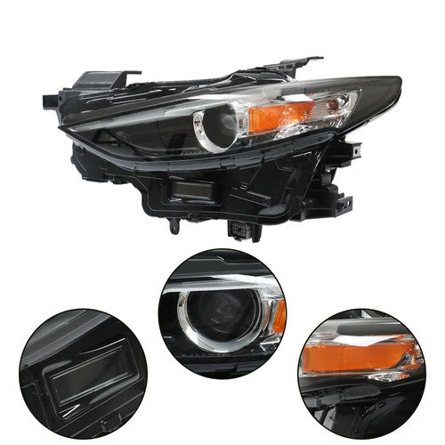 Solid Spare w/o AFS Headlight Assembly For Mazda 3 2019-2021 Headlamps Left/Driver Side LED