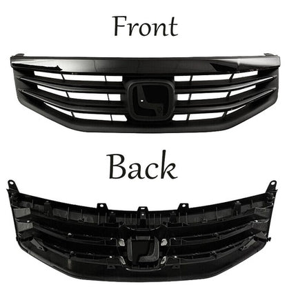 For 2011 2012 Honda Accord Front Bumper Upper Gloss Black Mesh Grill Grille