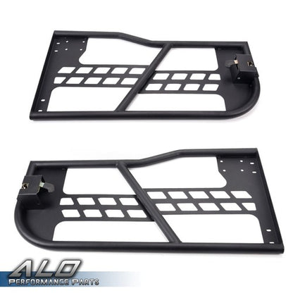 Solid Spare Fit For 2007-2018 Jeep Wrangler JK 4 Door Textured Unlimited Tube Doors Black
