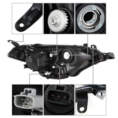 Solid Spare Headlight Headlamps Assembly Fit For Toyota Corolla 2014-2016 LH Side Clear Lens