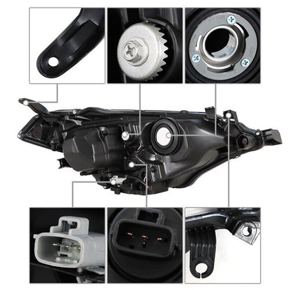 Solid Spare Headlight Headlamps Assembly Fit For Toyota Corolla 2014-2016 LH Side Clear Lens