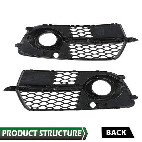 Solid Spare Front Bumper Fog Light Grill Grille Fit For AUDI Q5 S-Line/ SQ5 2013-2017
