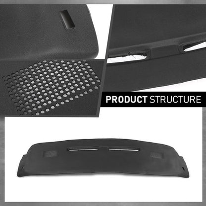 Solid Spare Fit For 1984-1992 Chevrolet Camaro TPE Dash Board Cover Overlay Cap Black