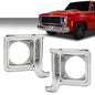 Solid Spare Fit For 1973-1978 Chevy GMC C/K Pickup Truck Silver Headlight Trim Bezel Pair
