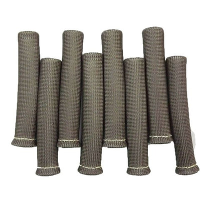 Solid Spare 1200° GRAY SPARK PLUG WIRE BOOTS HEAT SHIELD PROTECTOR SLEEVE SBC BBC 350 X8