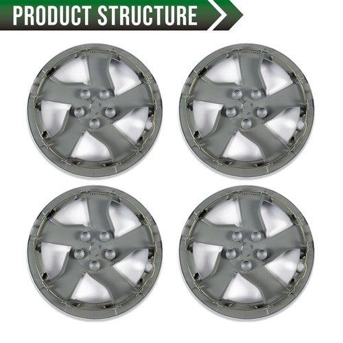 Solid Spare Fit For 2010-2015 Toyota Prius 15" Wheel Covers Hub Caps Full Rim Snap on Hubs