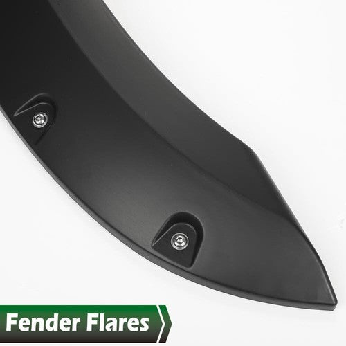 Solid Spare Black Fit For 2007-2013 Toyota Tundra Pocket Rivet Style Fender Flares 4pcs