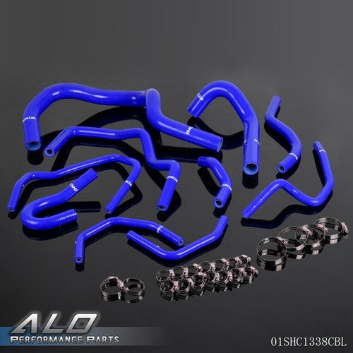 Solid Spare Fit For 1998 1999 2000 2001 Honda CRV MK1 Blue Silicone Radiator Hose+Clamps Kit