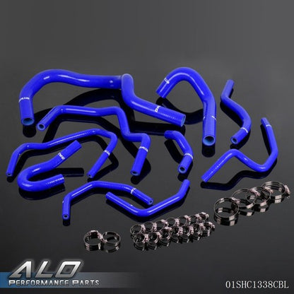 Solid Spare Fit For 1998 1999 2000 2001 Honda CRV MK1 Blue Silicone Radiator Hose+Clamps Kit
