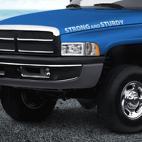 Solid Spare Fit For 1994-02 Dodge Ram 1500 2500 3500 Chrome Headlights LED Tube C Light Bar