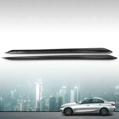 Solid Spare Fit For 2019-2023 BMW 3 Series G20 330i M Sport Side Skirts Body Kit Carbon Look