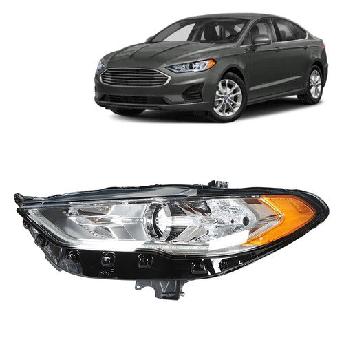 Solid Spare Driver Left Side Headlight Assembly W/LED DRL Chrome For Ford Fusion 2017-2019
