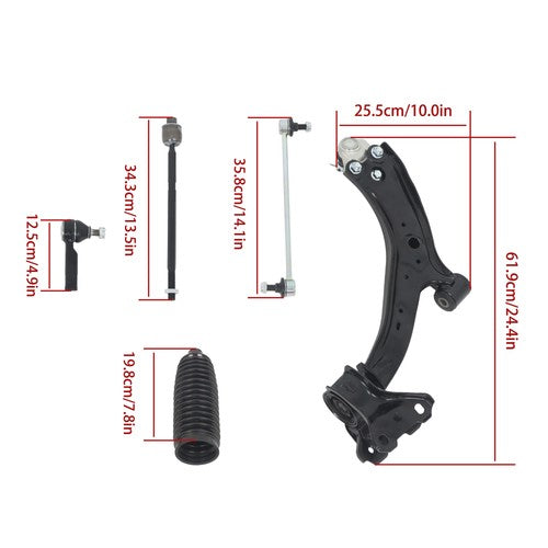 Solid Spare Fit For Honda CR-V K620500 2007-2011 Steel Control Arm Front Outer Tie Rod Ends