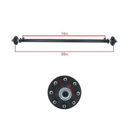 Solid Spare Fit For 7000lbs 7k TK Trailer Axle 8 lug-6.5" 74" Spring Center 89" Hub Face