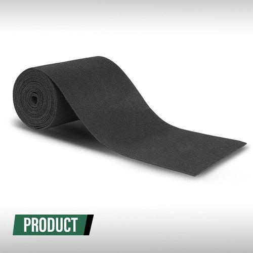 Solid Spare 12" x 25' Ribbed Bunk Carpet / Marine Boat Trailer Runners / Outdoor - Black