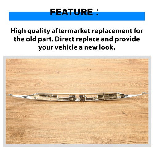 Solid Spare For 2016 2017 Honda Accord Sedan Rear License Garnish Chrome Trim Trunk Molding