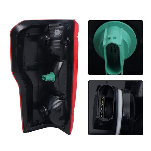 Solid Spare w/o Blind Spot Tail Light For 2023-2024 Ford F250 F350 Black Rear Right Halogen