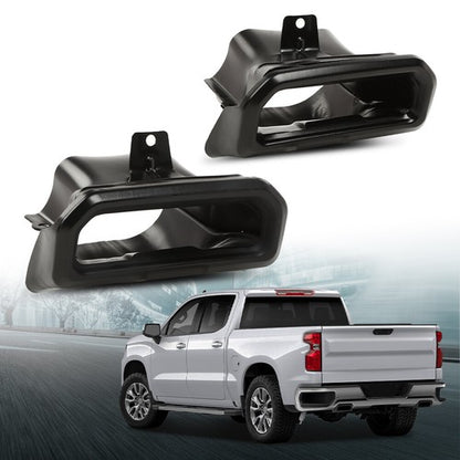 Solid Spare Fit For 19-2024 Chevy Silverado GMC Sierra 1500 Exhaust Tips Bezels Gloss Black