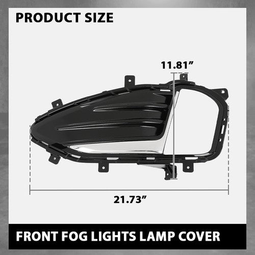 Solid Spare Fit For 2019-2024 Ford Edge Front Bumper Fog Light Bezel Lamp Trim Left+Right