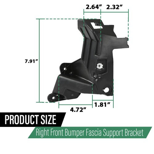 Solid Spare Fit For 19-23 Jeep Cherokee Front Bumper Fascia Support Bracket Right 68438630AB