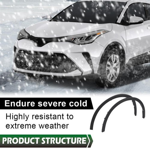 Solid Spare Fit For 18-21 Toyota C-HR Front Driver and Passenger Side Fender Trim Set