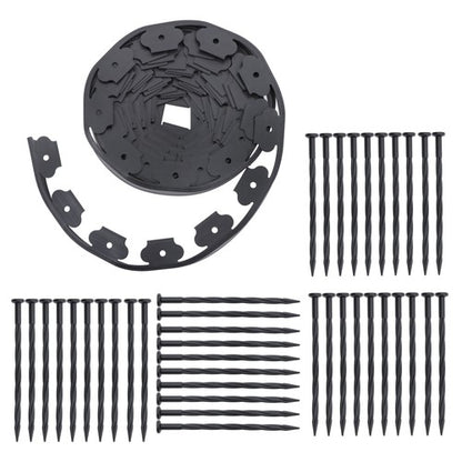 Solid Spare Lawn Border L-shaped Lawn Garden Edging Kit 40FT With 40Pcs Anchoring Spikes