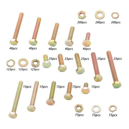 Solid Spare M4 M6 M5 1600PCS Grade 8.8 Bolts and Nuts Flat & Lock Washers Assortment Kit