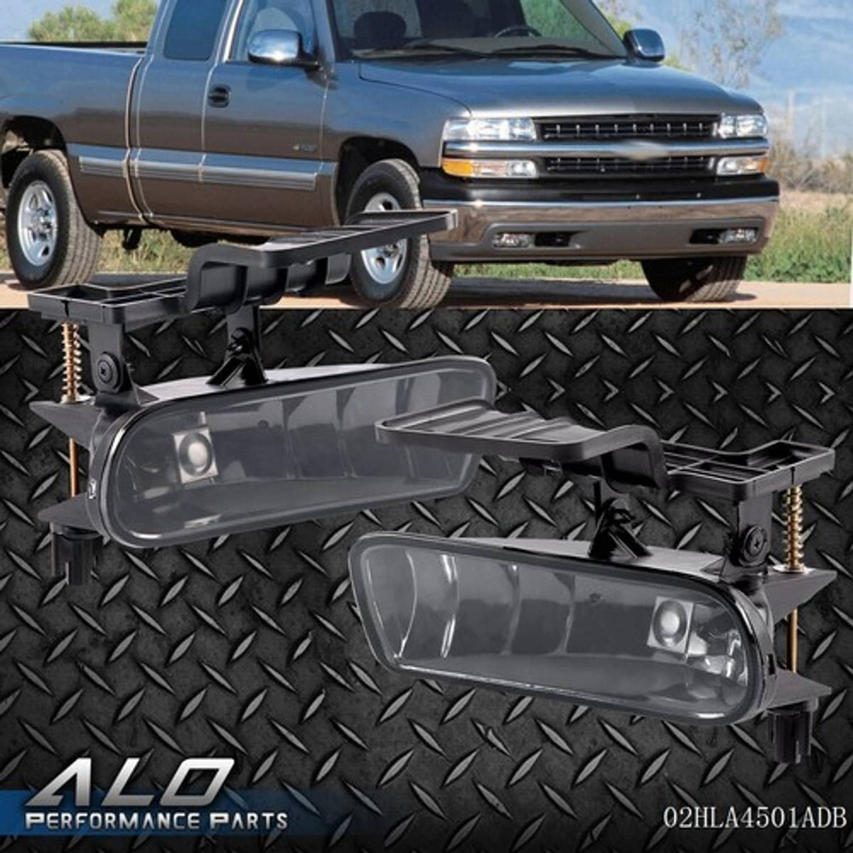 Solid Spare Fit For 99-02 Chevy Silverado Suburban Tahoe Bumper Fog Lights Smoke Lens Pair