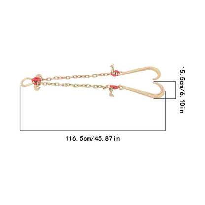 Solid Spare 5/16in*2ft G80 Chain Double Limb Hook Chain Fracture Strength 9260lbs T J Hook