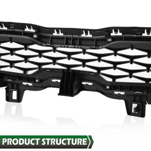 Solid Spare Fit For 2019 2020 Kia Forte Black Front Bumper Upper Grille Grill w/ Chrome Trim