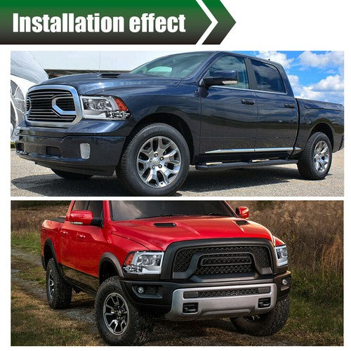 Solid Spare Fit For 2009-2018 Dodge Ram 1500 2500 3500 Smoke LED DRL Headlights Assembly