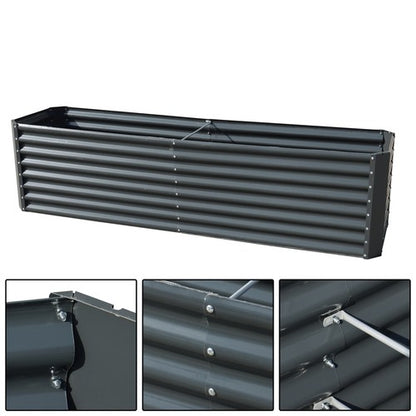 Solid Spare 8x2x2 Ft Metal Raised Garden Beds Metal Planter Box Easy Assembl