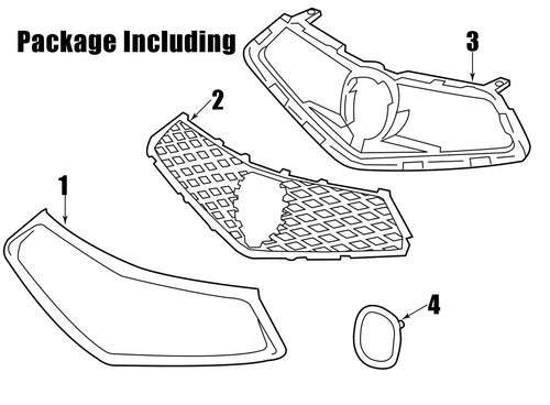 Fit  2018 2019 2020 Acura TLX Front Bumper Chrome Grille Grill Assembly