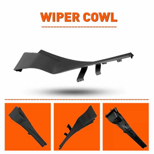 For 2015-2024 2017 Nissan Murano Windshield Wiper Cowl Extension Trim Pair Black
